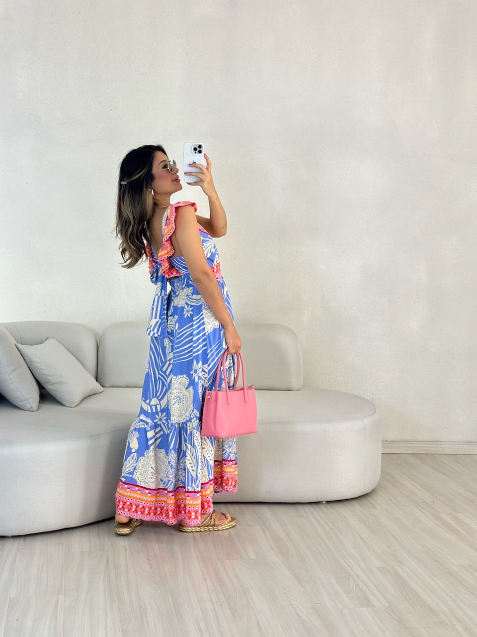VESTIDO CÁTIA ESTAMPADO AZUL