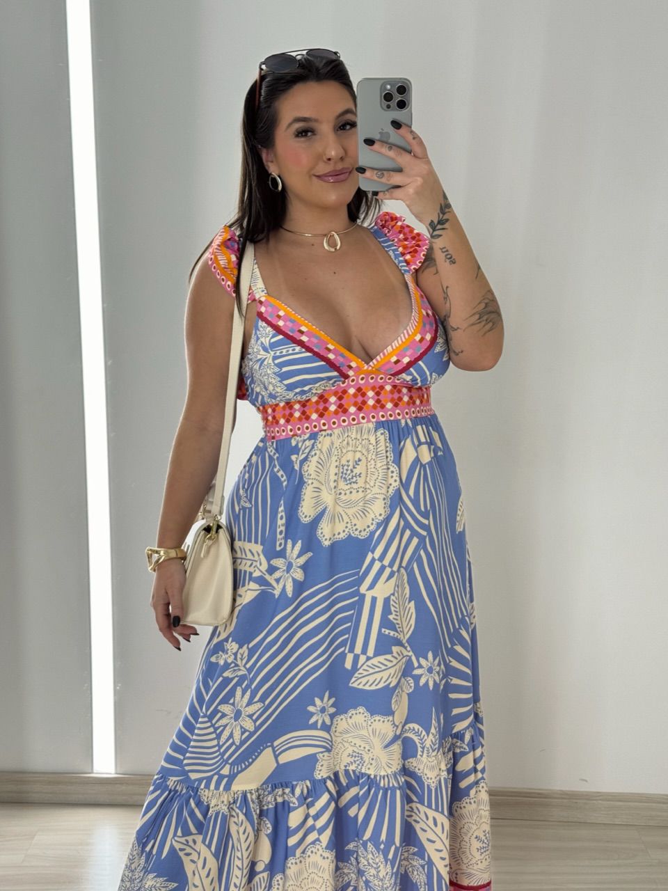 VESTIDO CÁTIA ESTAMPADO AZUL
