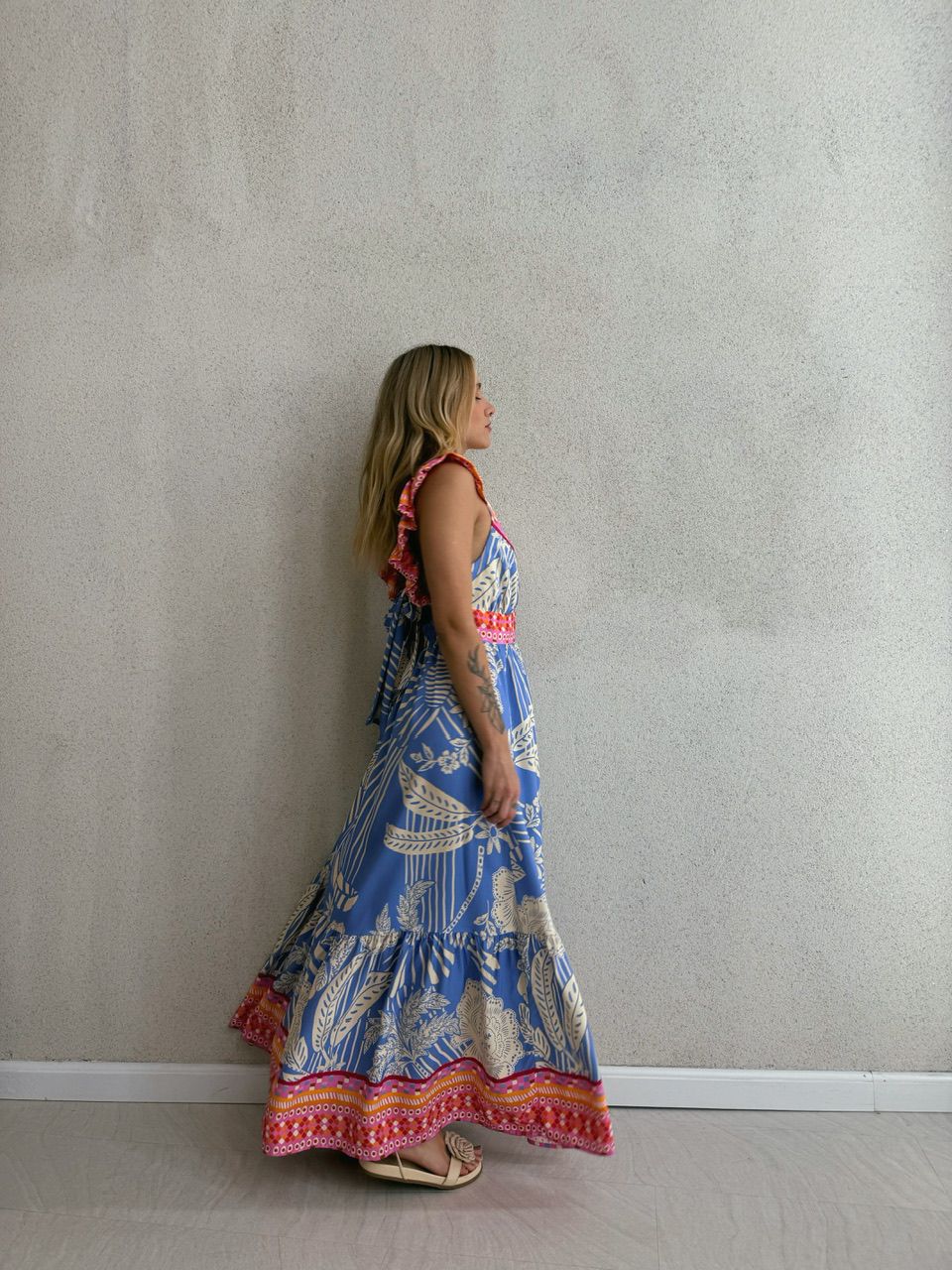 VESTIDO CÁTIA ESTAMPADO AZUL