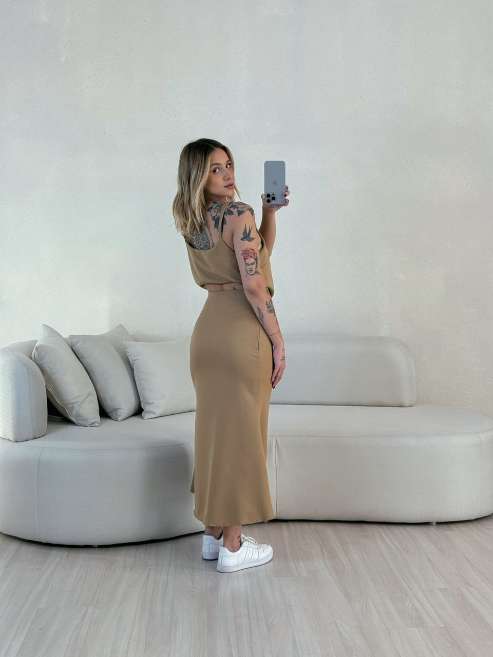 CONJUNTO PRISCILA SAIA MIDI NUDE