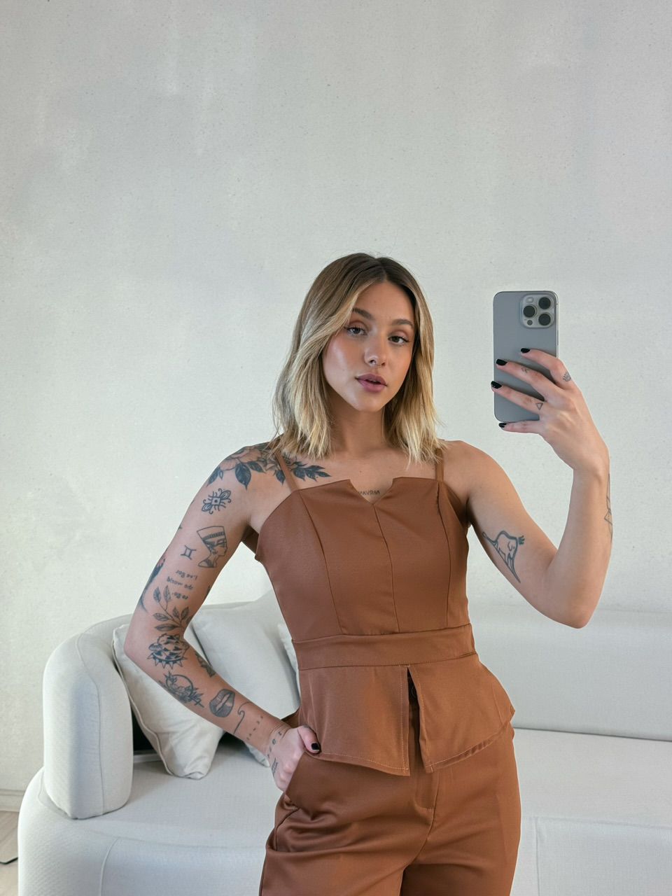 CONJUNTO SANDRA CALÇA MARROM