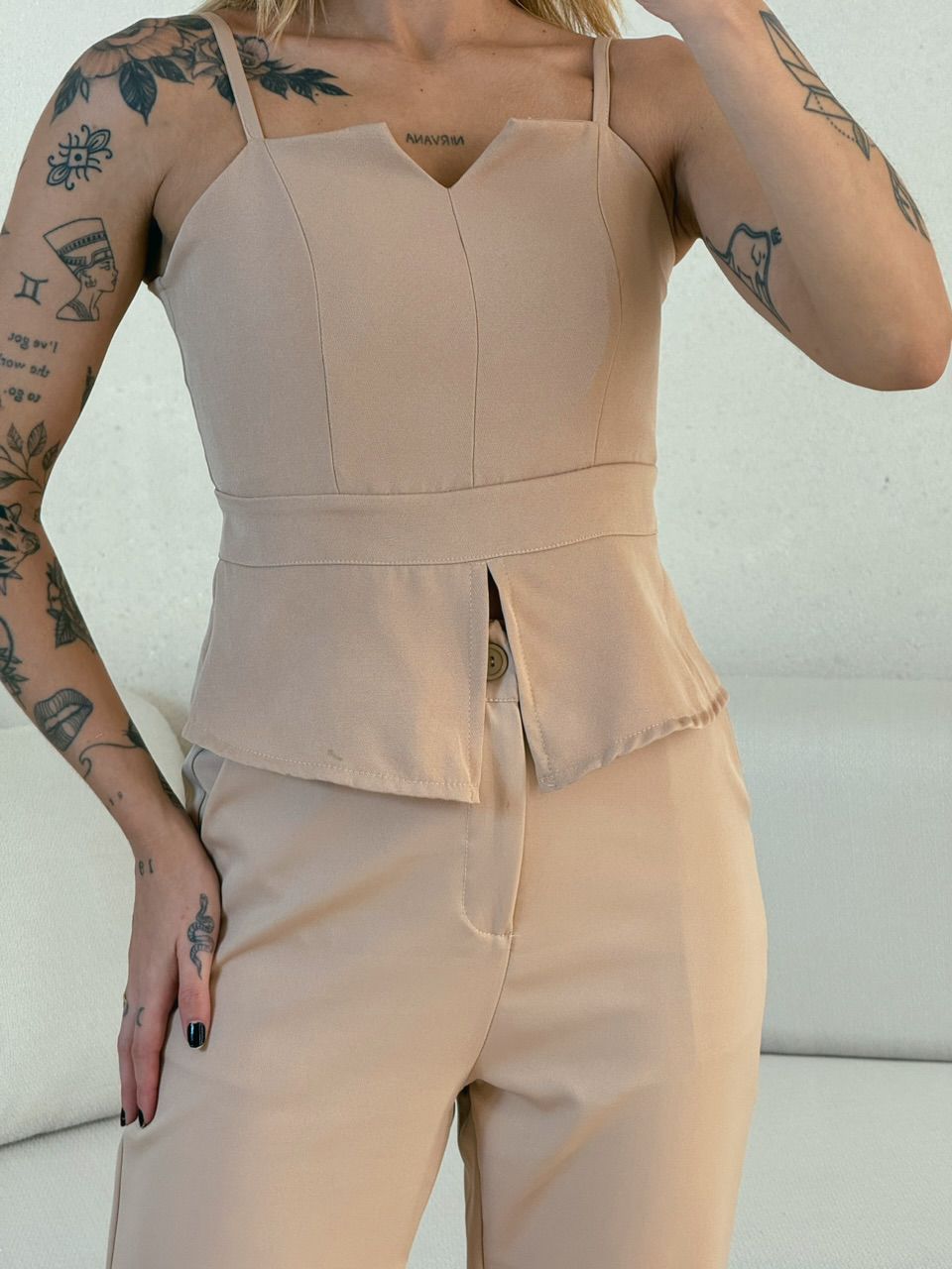 CONJUNTO SANDRA CALÇA NUDE