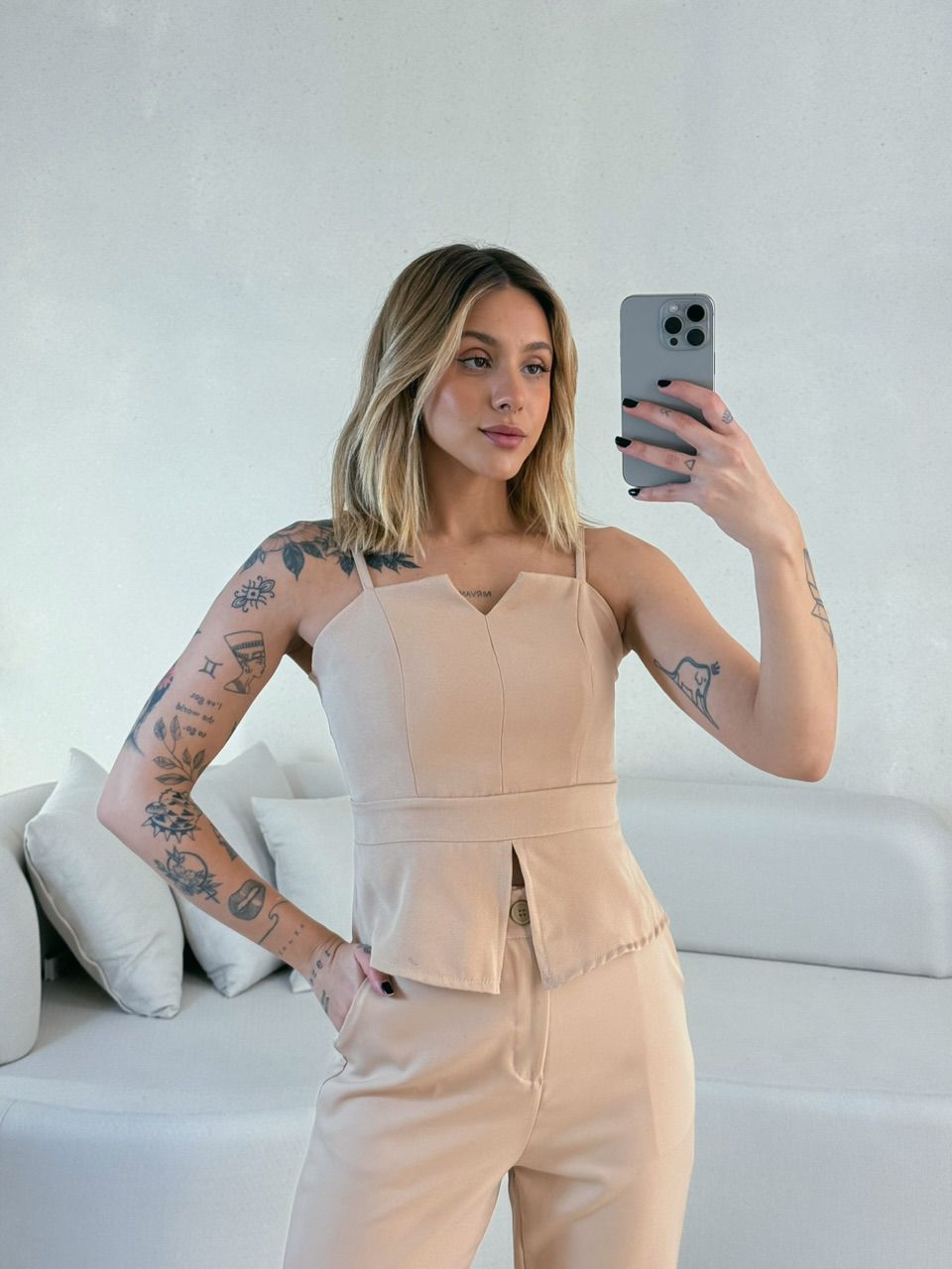 CONJUNTO SANDRA CALÇA NUDE