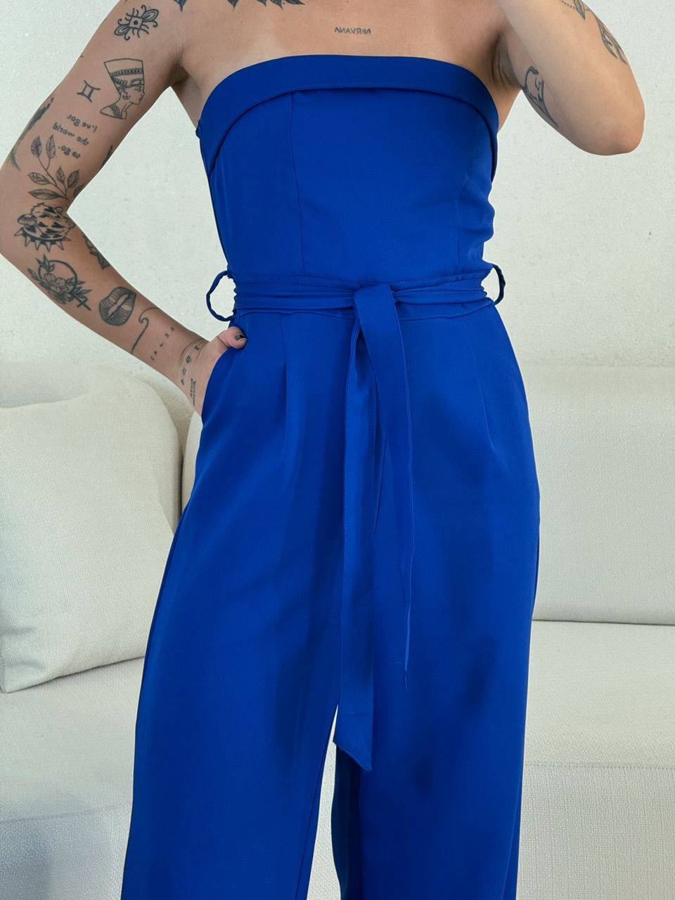 MACACÃO LAURA TOMARA QUE CAIA AZUL