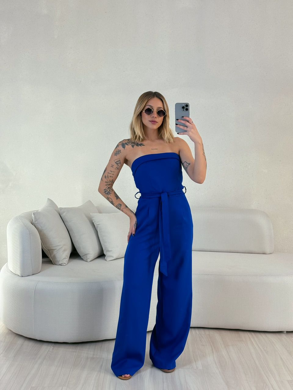 MACACÃO LAURA TOMARA QUE CAIA AZUL - 0055990109 - CAROLLA FERRARO