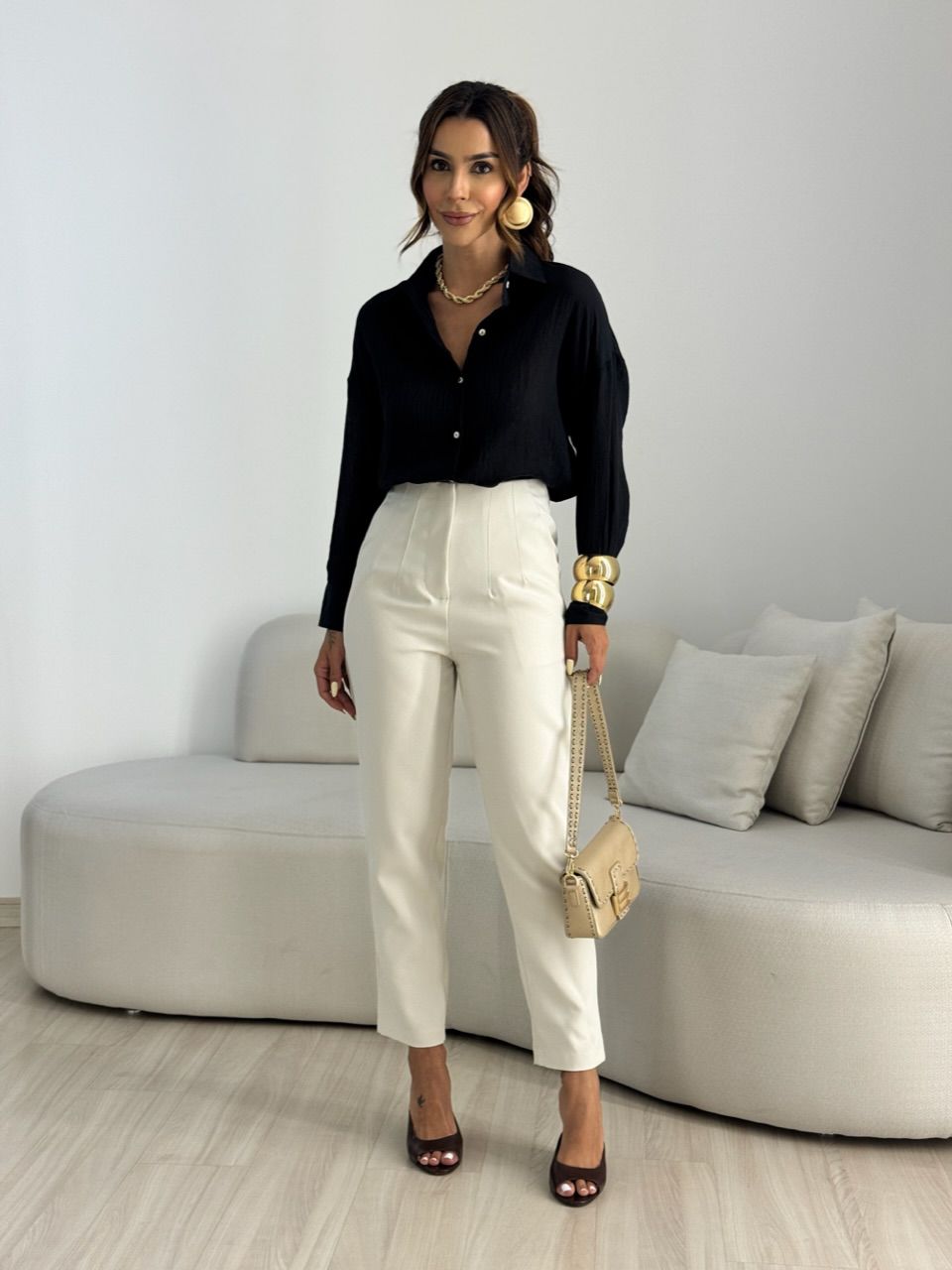 CALÇA CLARICE ALFAIATARIA AREIA