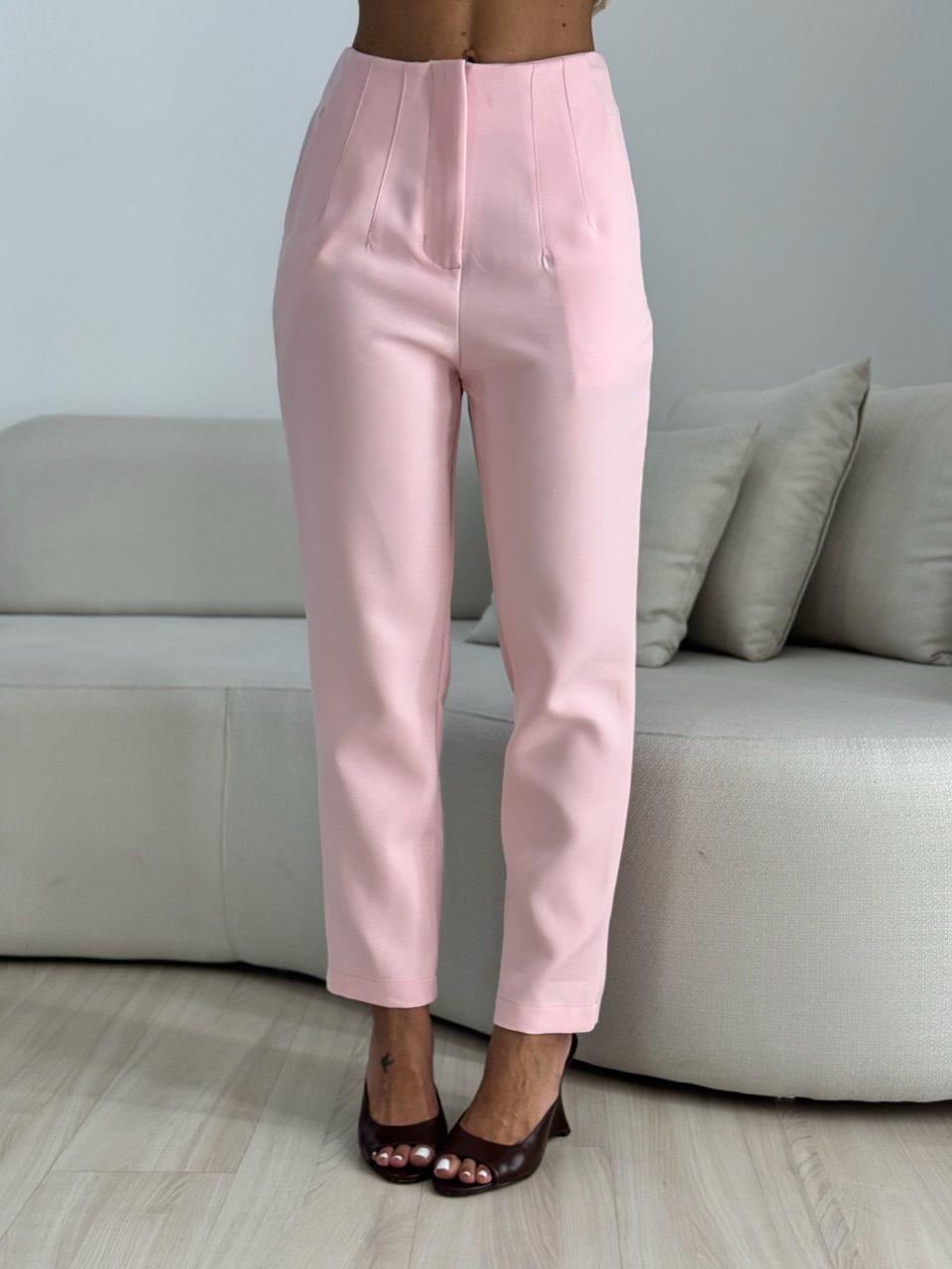 CALÇA CLARICE ALFAIATARIA BABY PINK