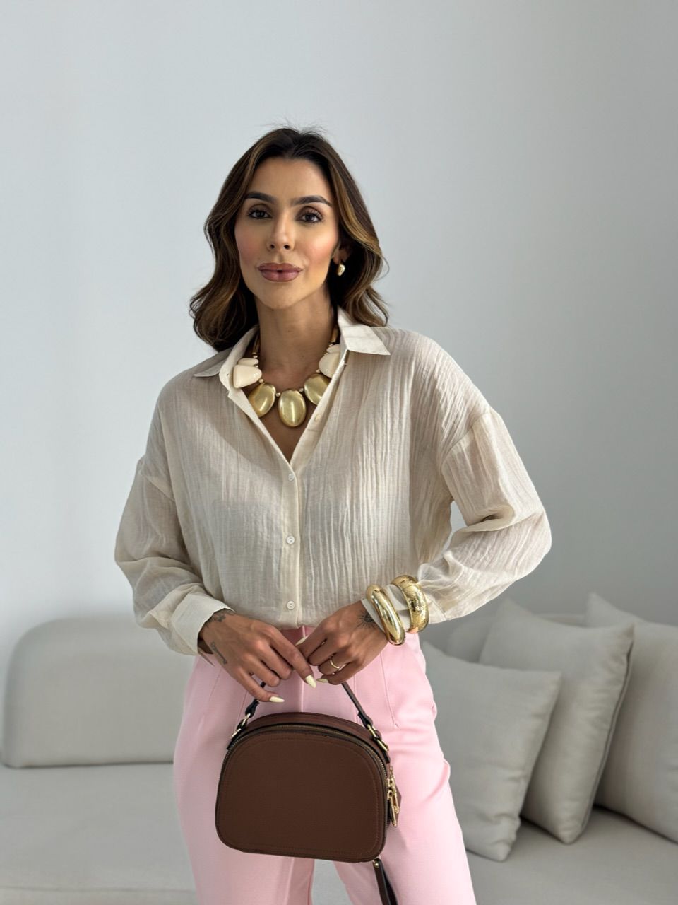 CAMISA CECILIA OVER AREIA