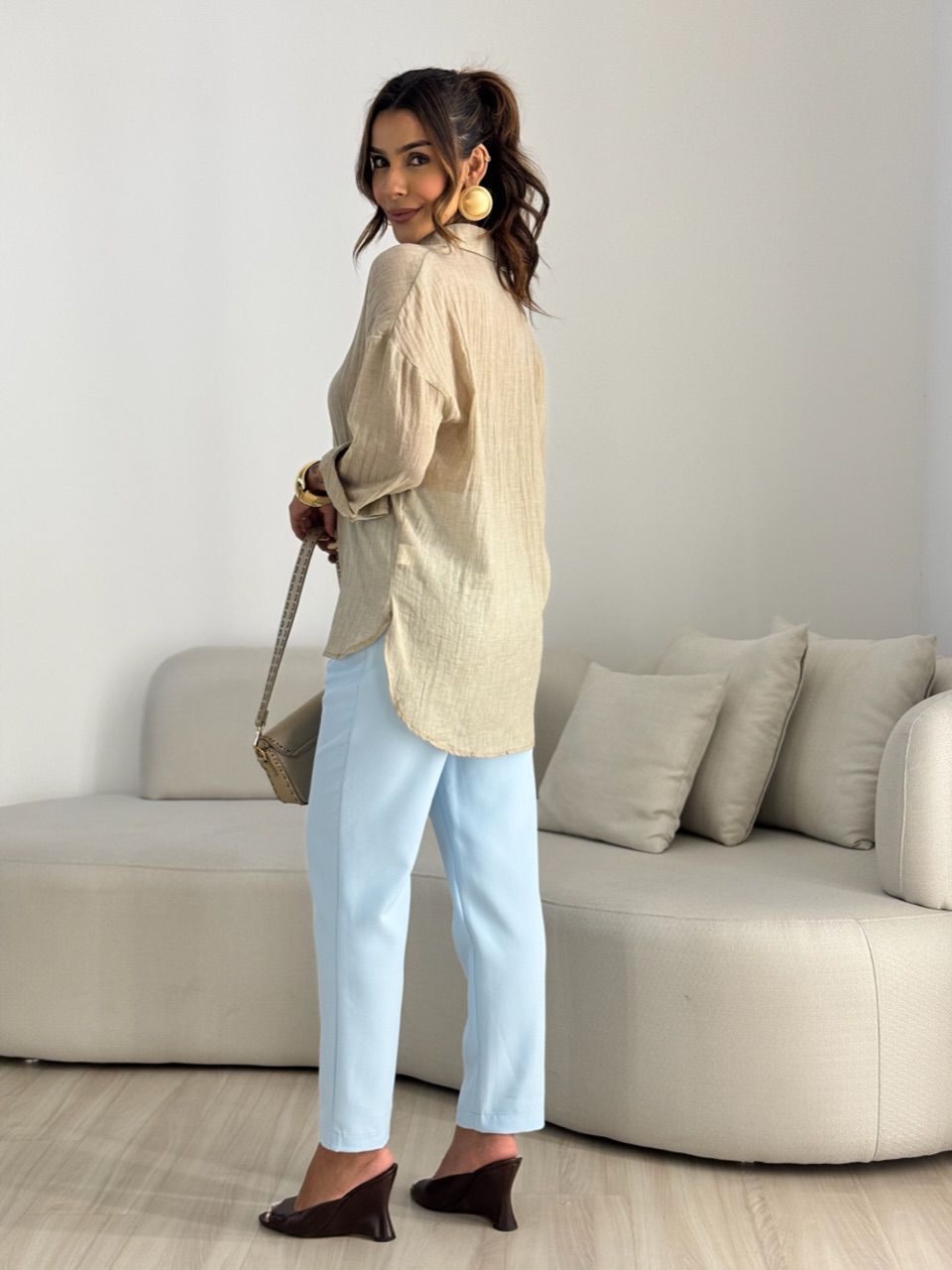 CAMISA CECILIA OVER CAQUI