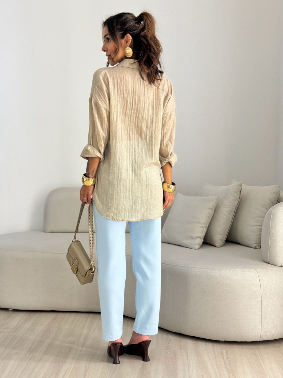 CAMISA CECILIA OVER CAQUI
