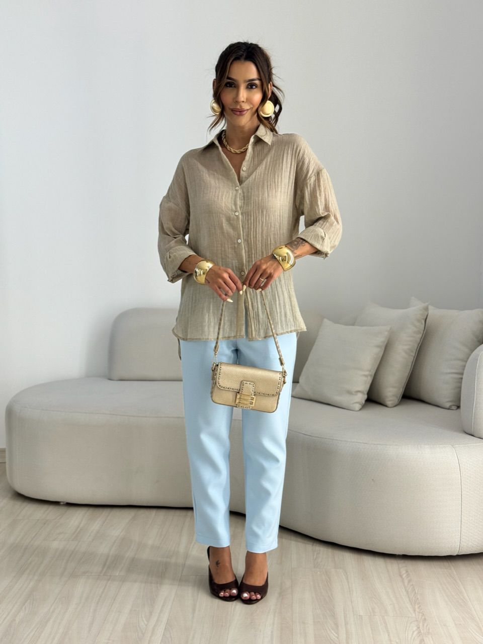 CAMISA CECILIA OVER CAQUI