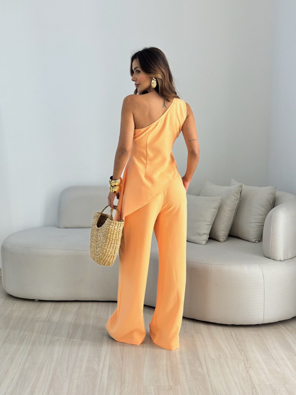 CONJUNTO FLÁVIA NULA MANGA LARANJA