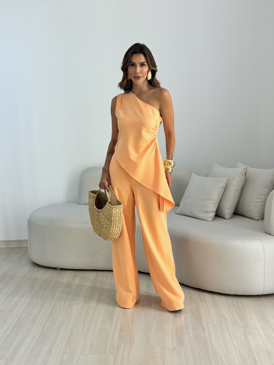 CONJUNTO FLÁVIA NULA MANGA LARANJA