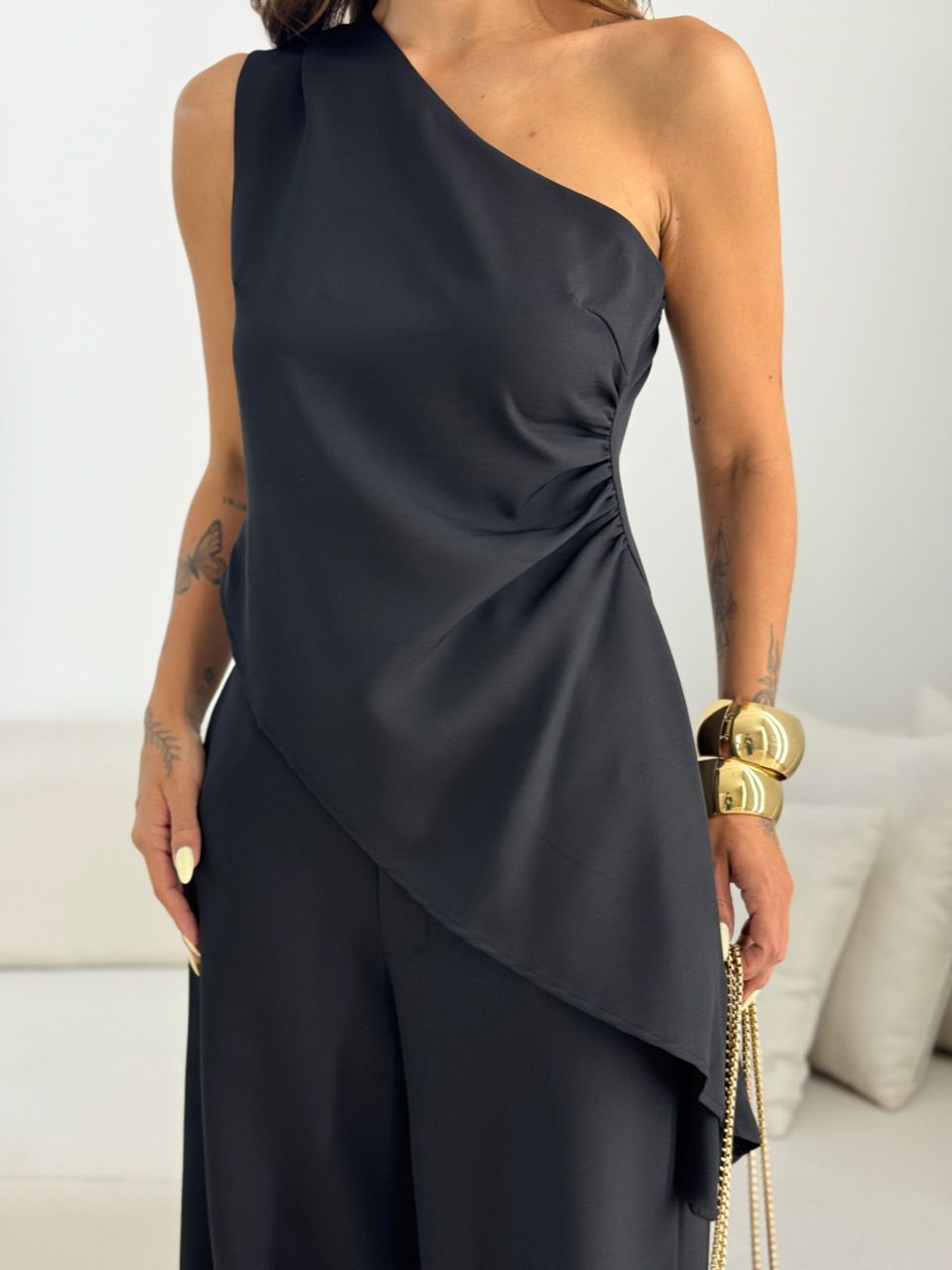 CONJUNTO FLÁVIA NULA MANGA PRETO