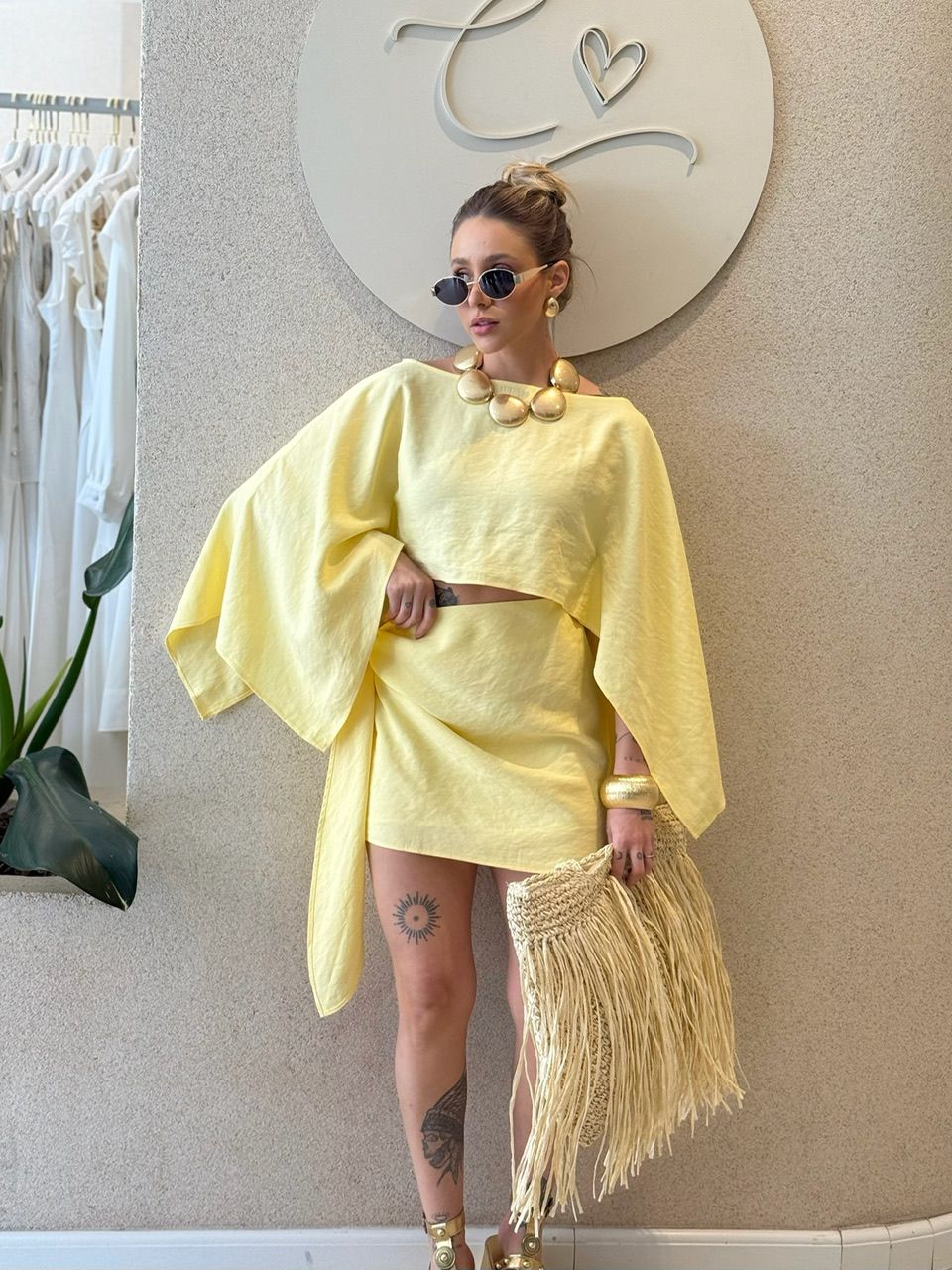 CONJUNTO CLIO SAIA AMARELO