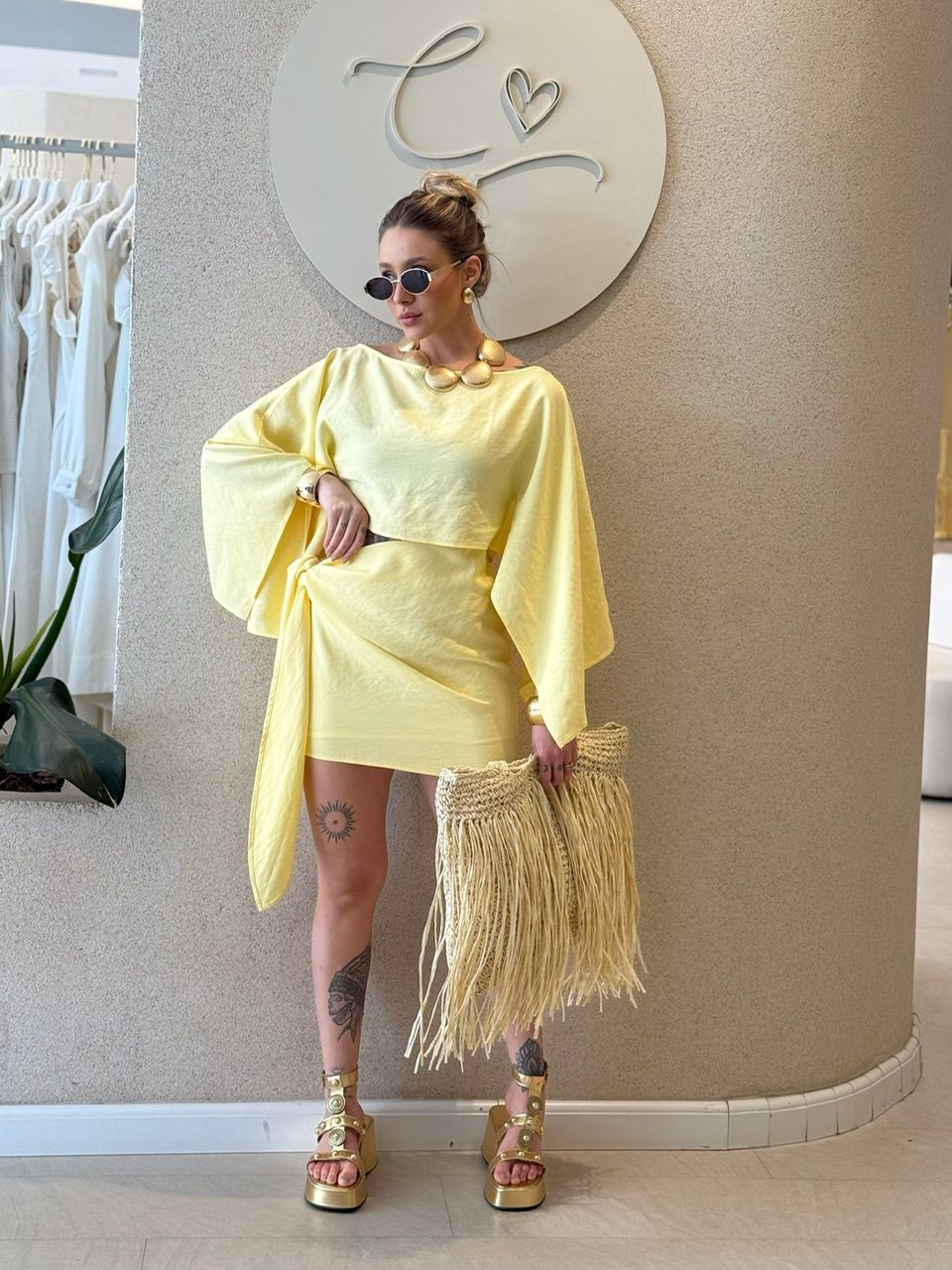 CONJUNTO CLIO SAIA AMARELO