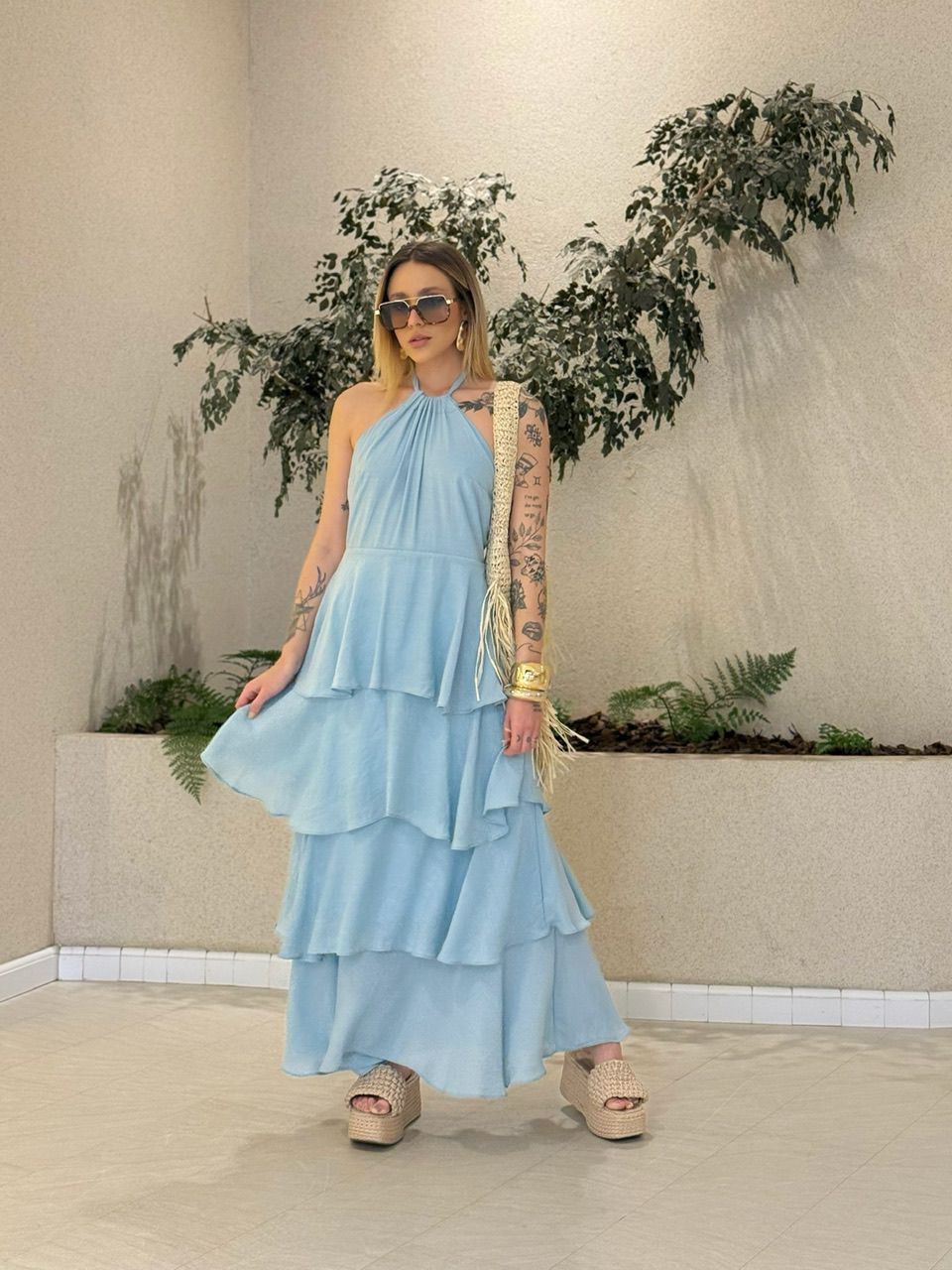 VESTIDO MARIANE FRENTE ÚNICA AZUL