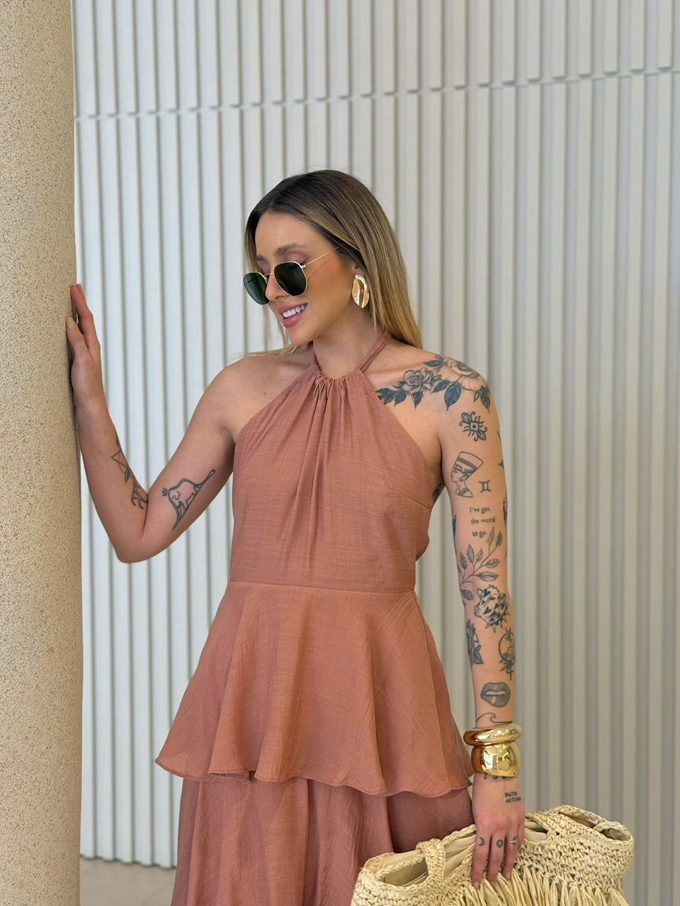 VESTIDO MARIANE FRENTE ÚNICA CAPUCCINO 
