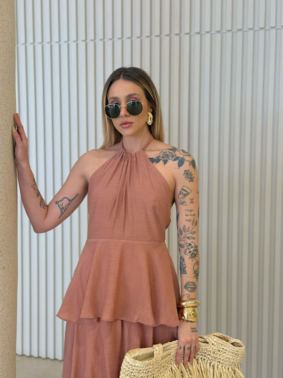 VESTIDO MARIANE FRENTE ÚNICA CAPUCCINO 