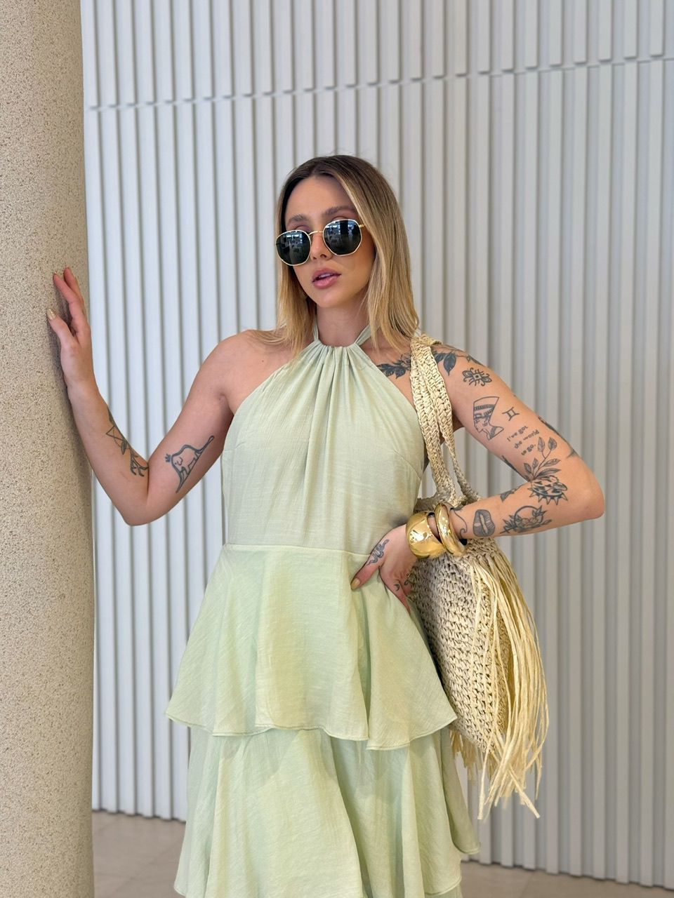 VESTIDO MARIANE FRENTE ÚNICA MENTA