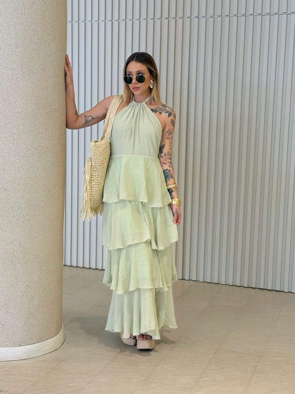 VESTIDO MARIANE FRENTE ÚNICA MENTA