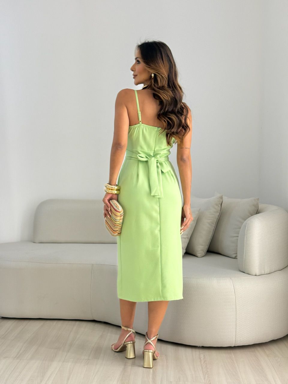 VESTIDO NATI MIDI VERDE