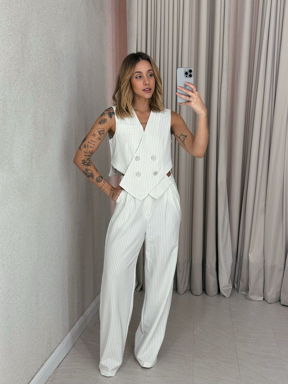 CONJUNTO ANGEL RISCA DE GIZ OFF - 0056830048 - CAROLLA FERRARO