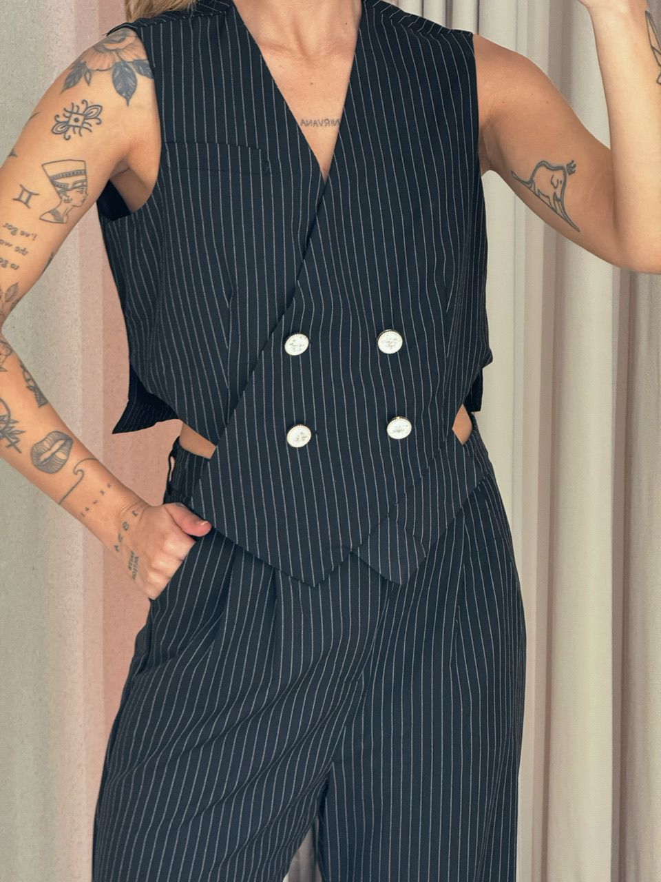 CONJUNTO ANGEL RISCA DE GIZ PRETO