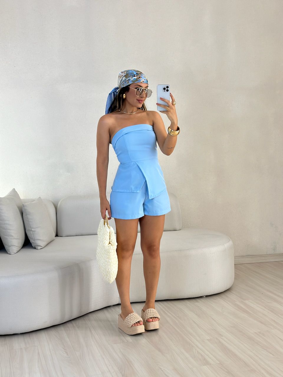CONJUNTO BELLA TOMARA QUE CAIA AZUL