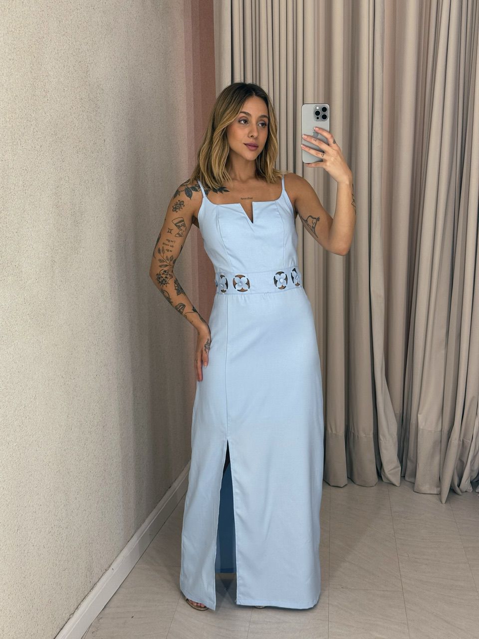 VESTIDO CAMILE ALÇA AZUL - 0056840109 - CAROLLA FERRARO