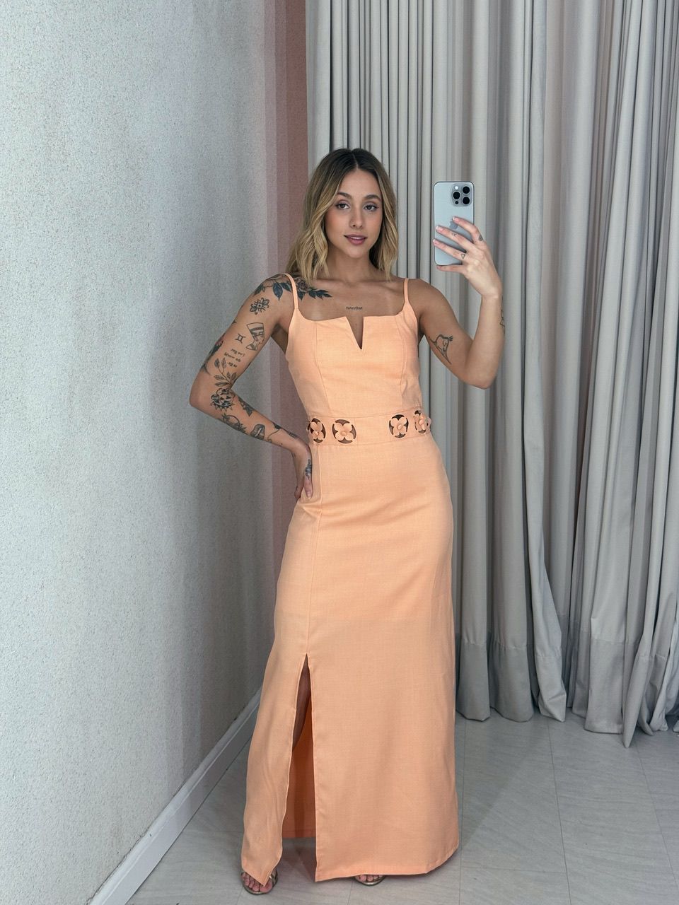 VESTIDO CAMILE ALÇA LARANJA - 0056840068 - CAROLLA FERRARO