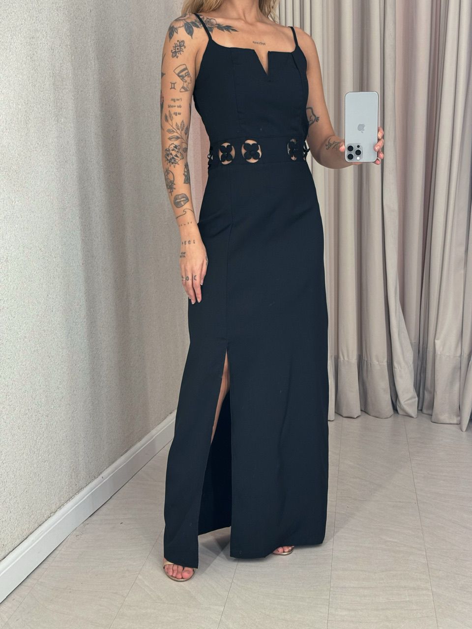 VESTIDO CAMILE ALÇA PRETO