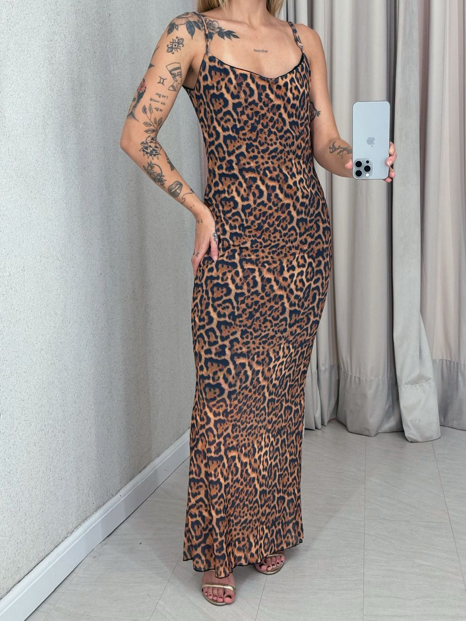 VESTIDO MAIA TULE ALÇA Onça