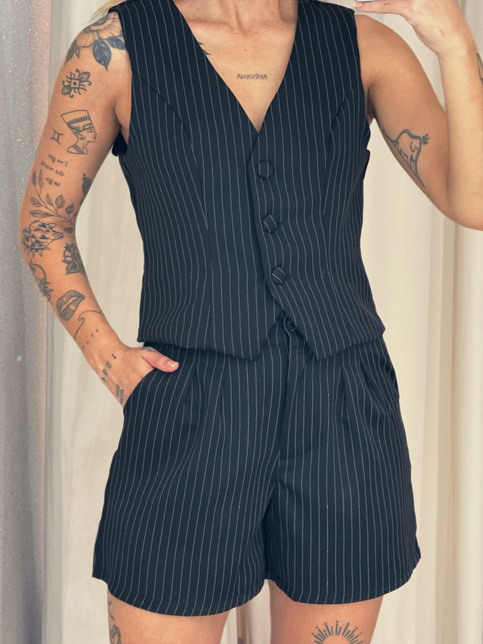 CONJUNTO MADALENA RISCA DE GIZ PRETO