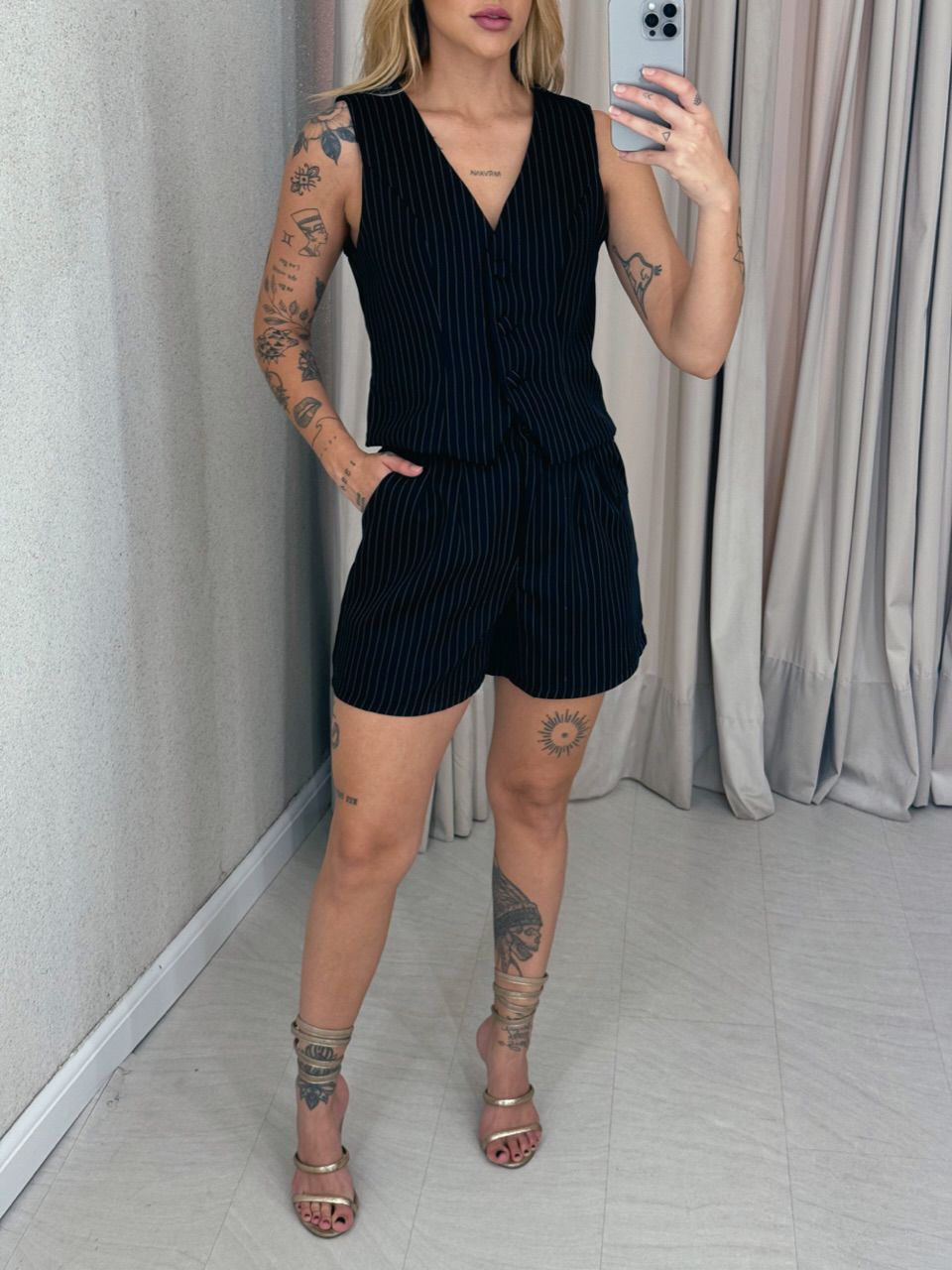 CONJUNTO MADALENA RISCA DE GIZ PRETO