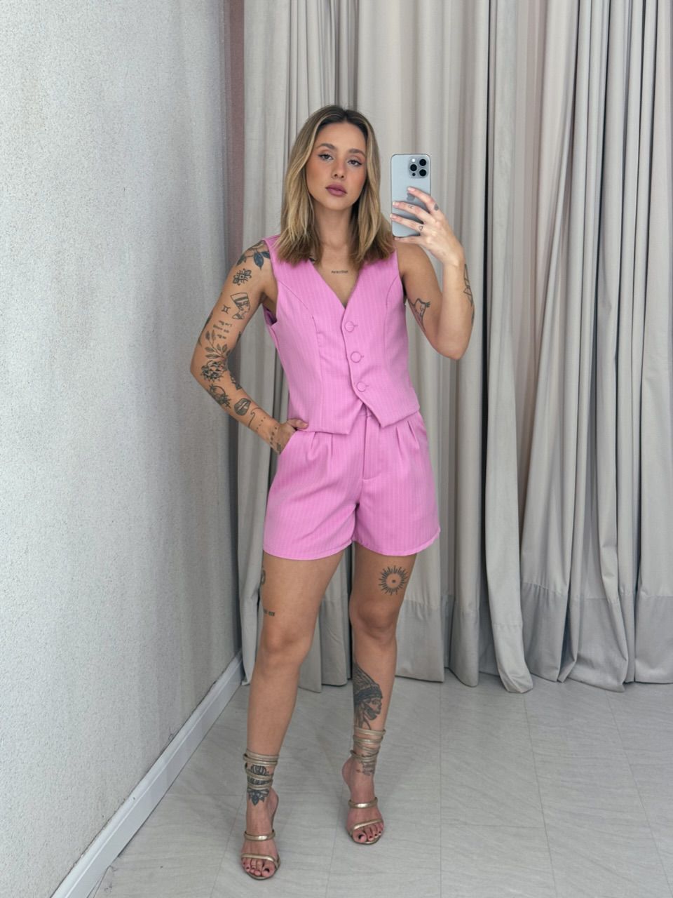 CONJUNTO MADALENA RISCA DE GIZ ROSA