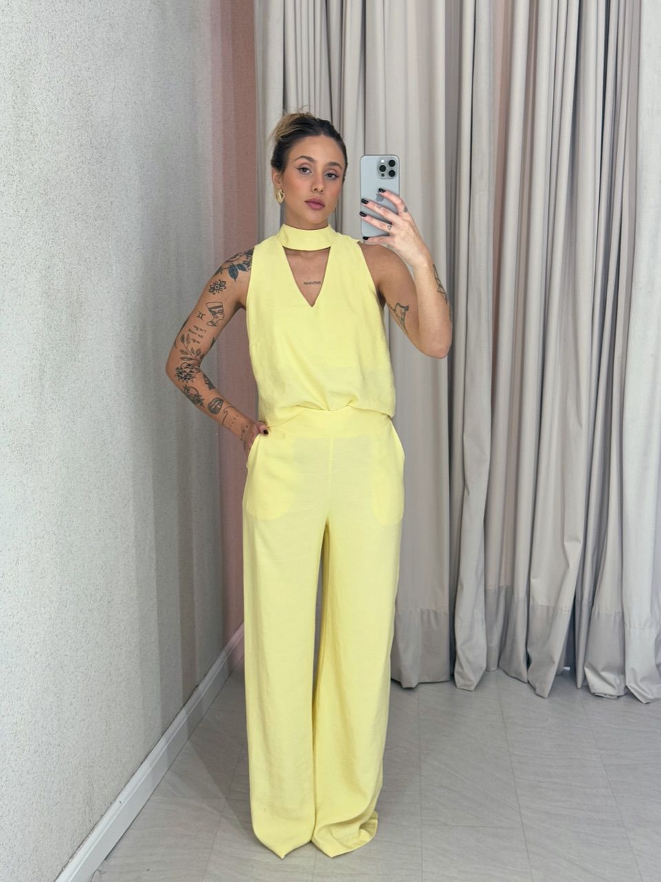 CONJUNTO ROSANA CALÇA AMARELO