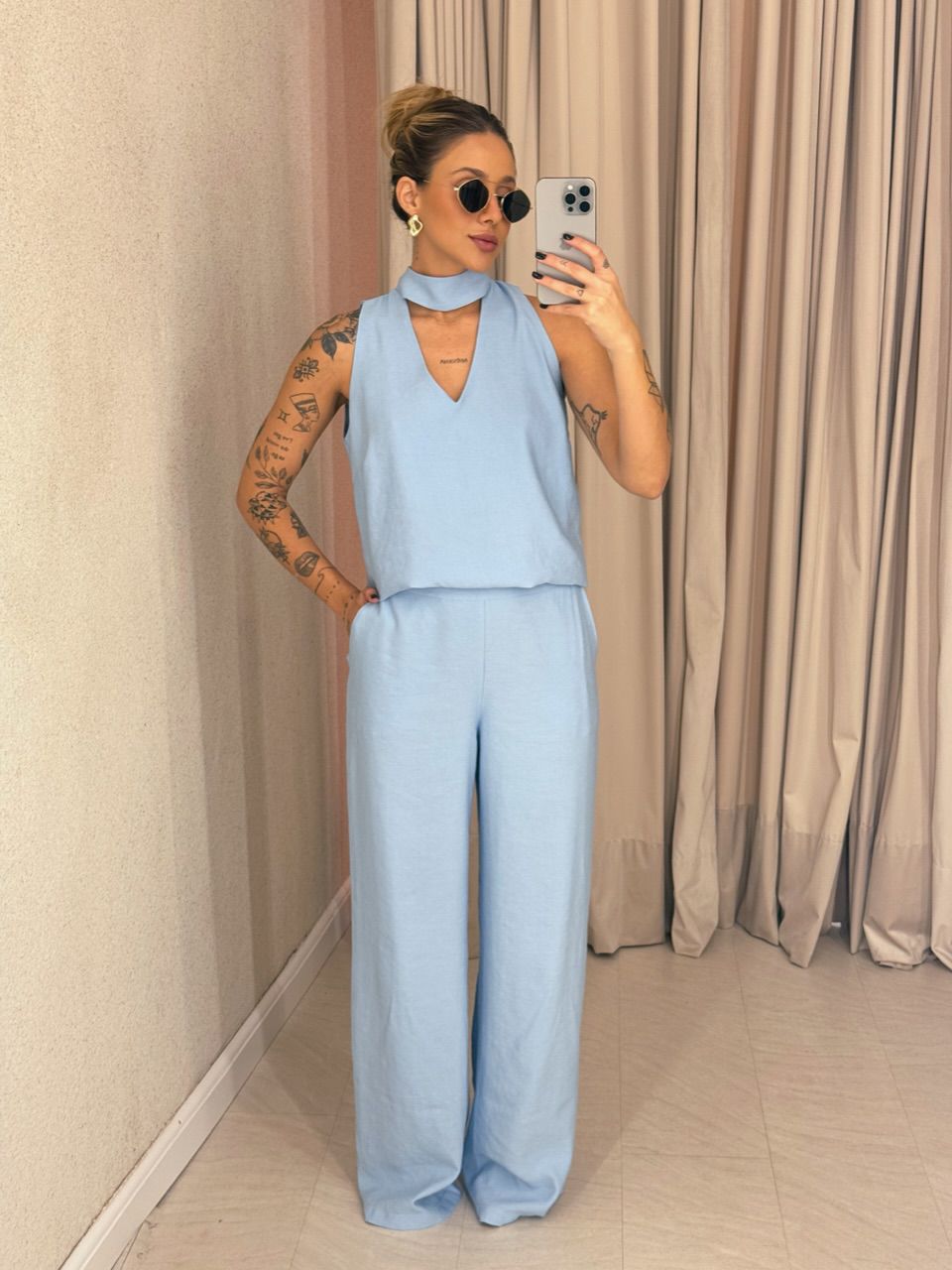 CONJUNTO ROSANA CALÇA AZUL