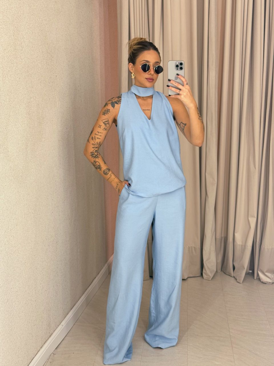 CONJUNTO ROSANA CALÇA AZUL