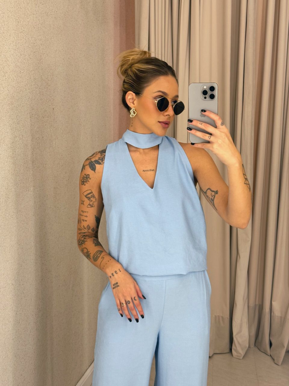 CONJUNTO ROSANA CALÇA AZUL