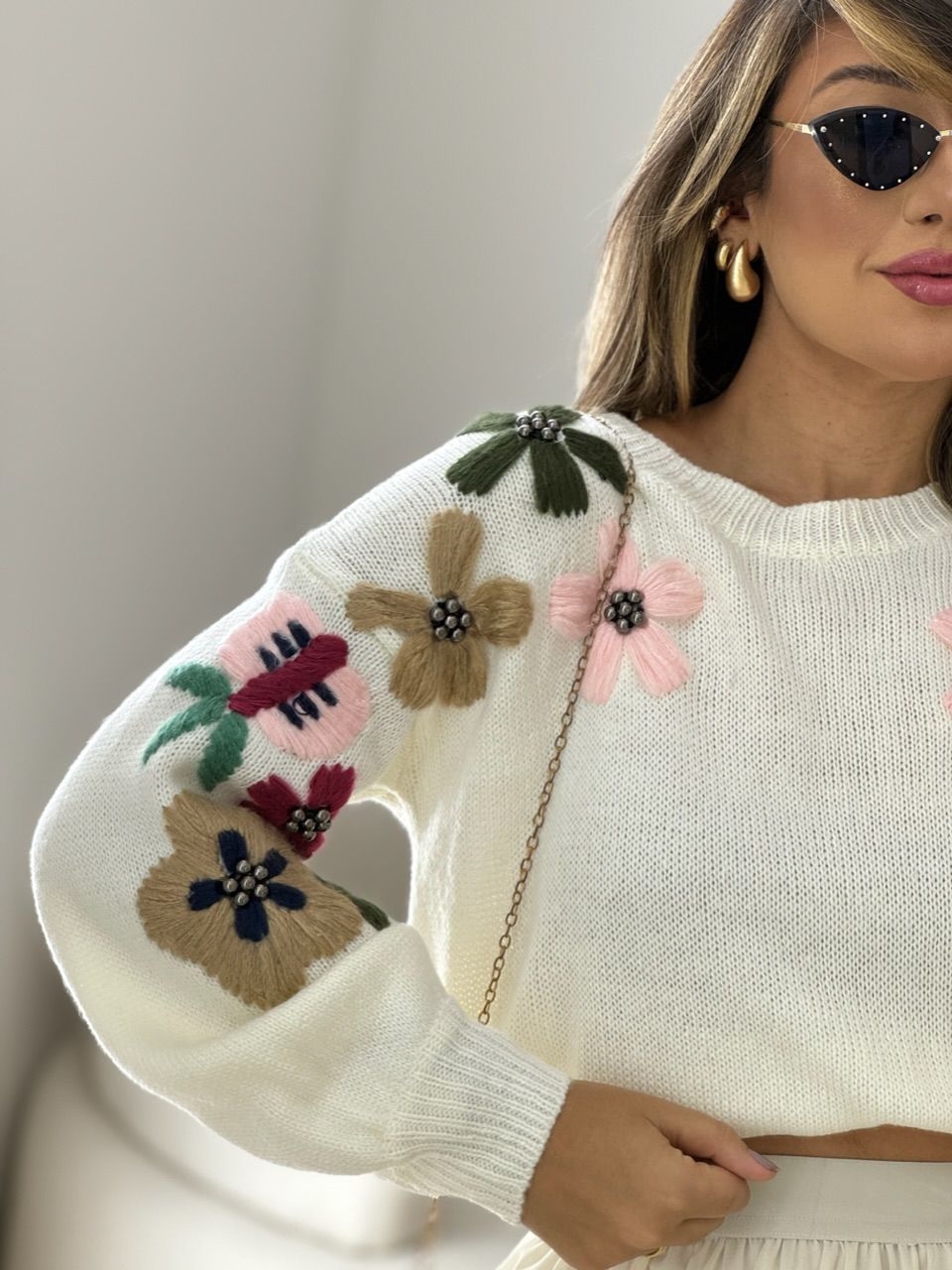 TRICOT FLOR BORDADA OFF