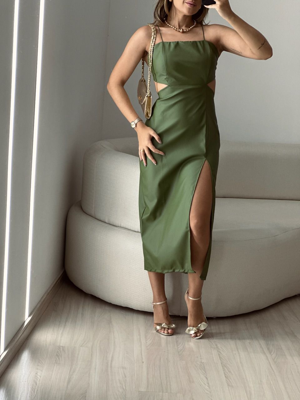VESTIDO COURINO ALÇA VERDE