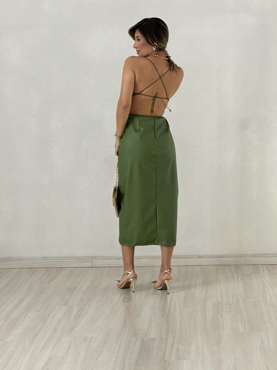 VESTIDO COURINO ALÇA VERDE
