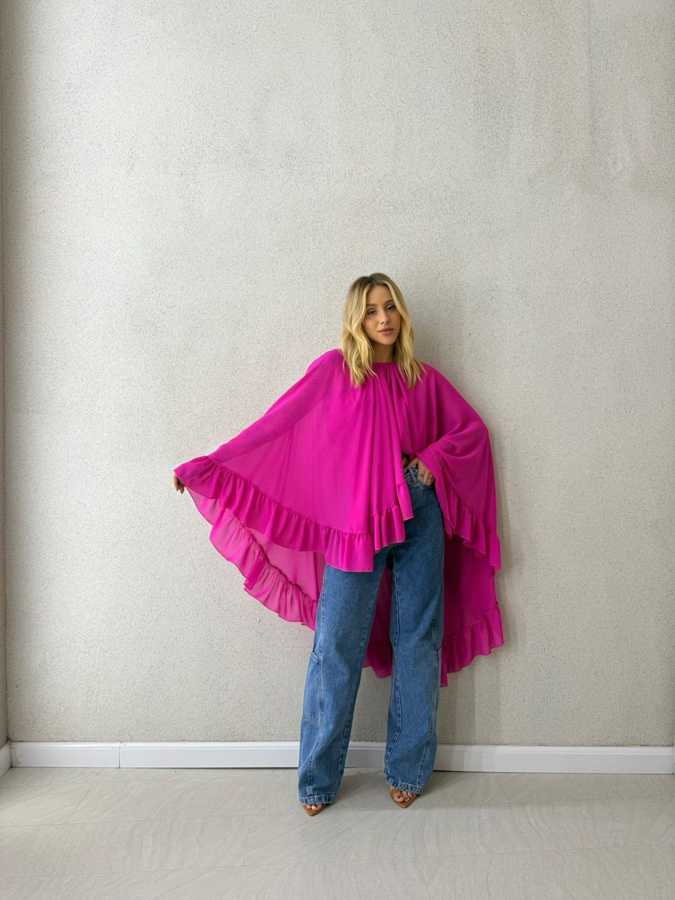 BLUSA CF BOHO CAPA PINK - 0063050037 - CAROLLA FERRARO
