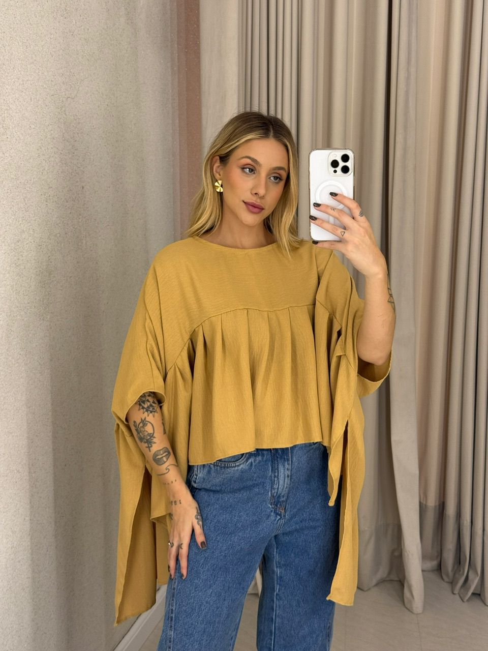 BLUSA MAGALI CAPA NUDE - 0063040049 - CAROLLA FERRARO