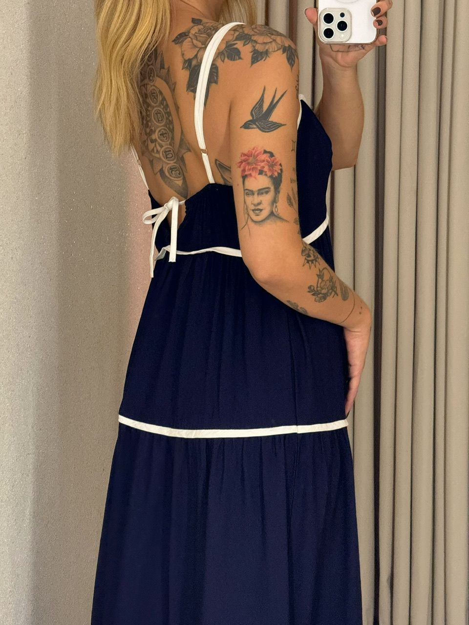 VESTIDO ANA CAROLINA ALÇA marinho