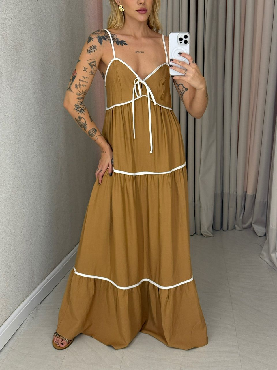 VESTIDO ANA CAROLINA ALÇA Nude