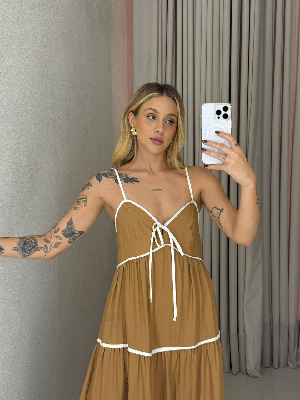 VESTIDO ANA CAROLINA ALÇA Nude