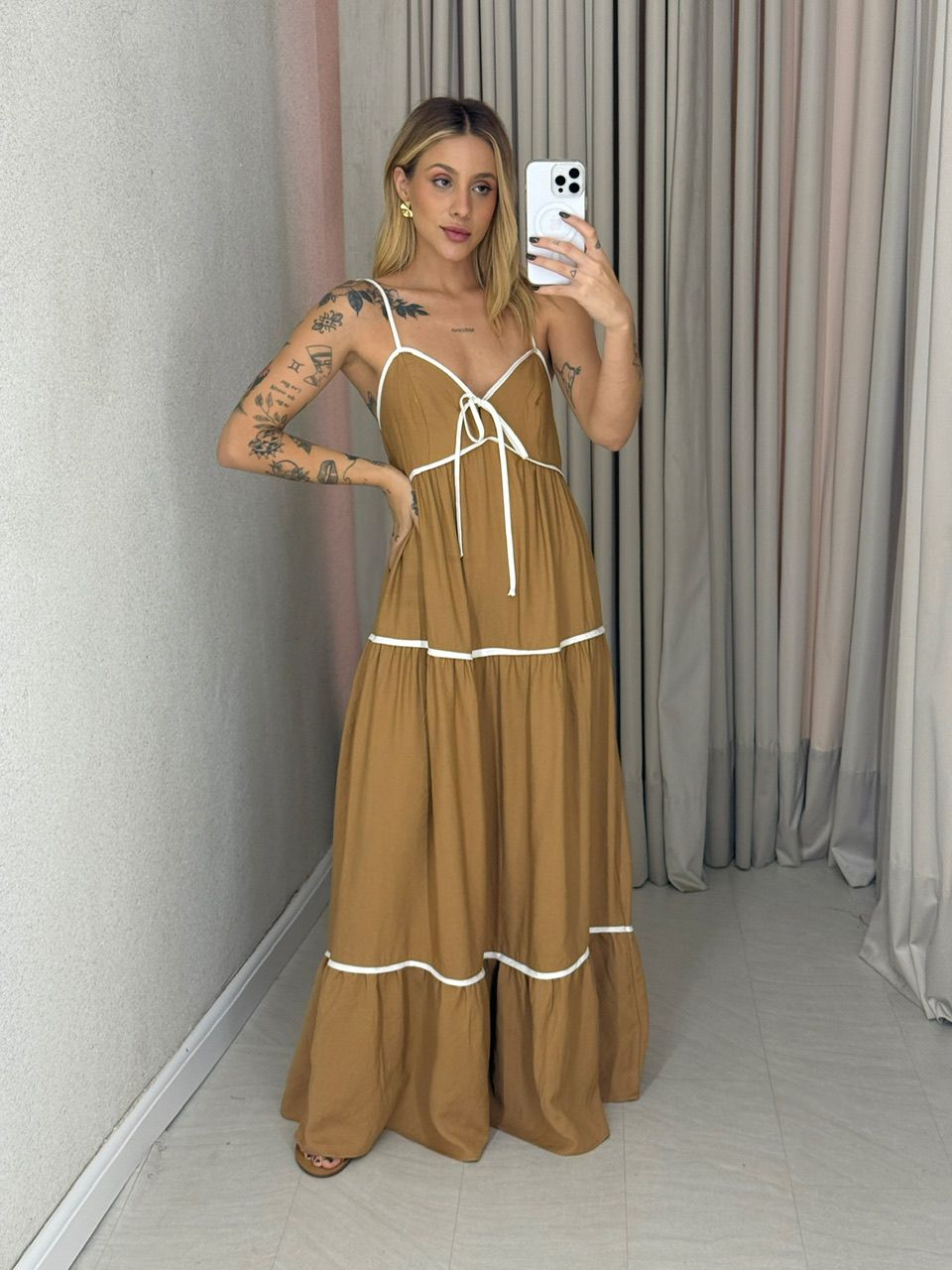 VESTIDO ANA CAROLINA ALÇA Nude