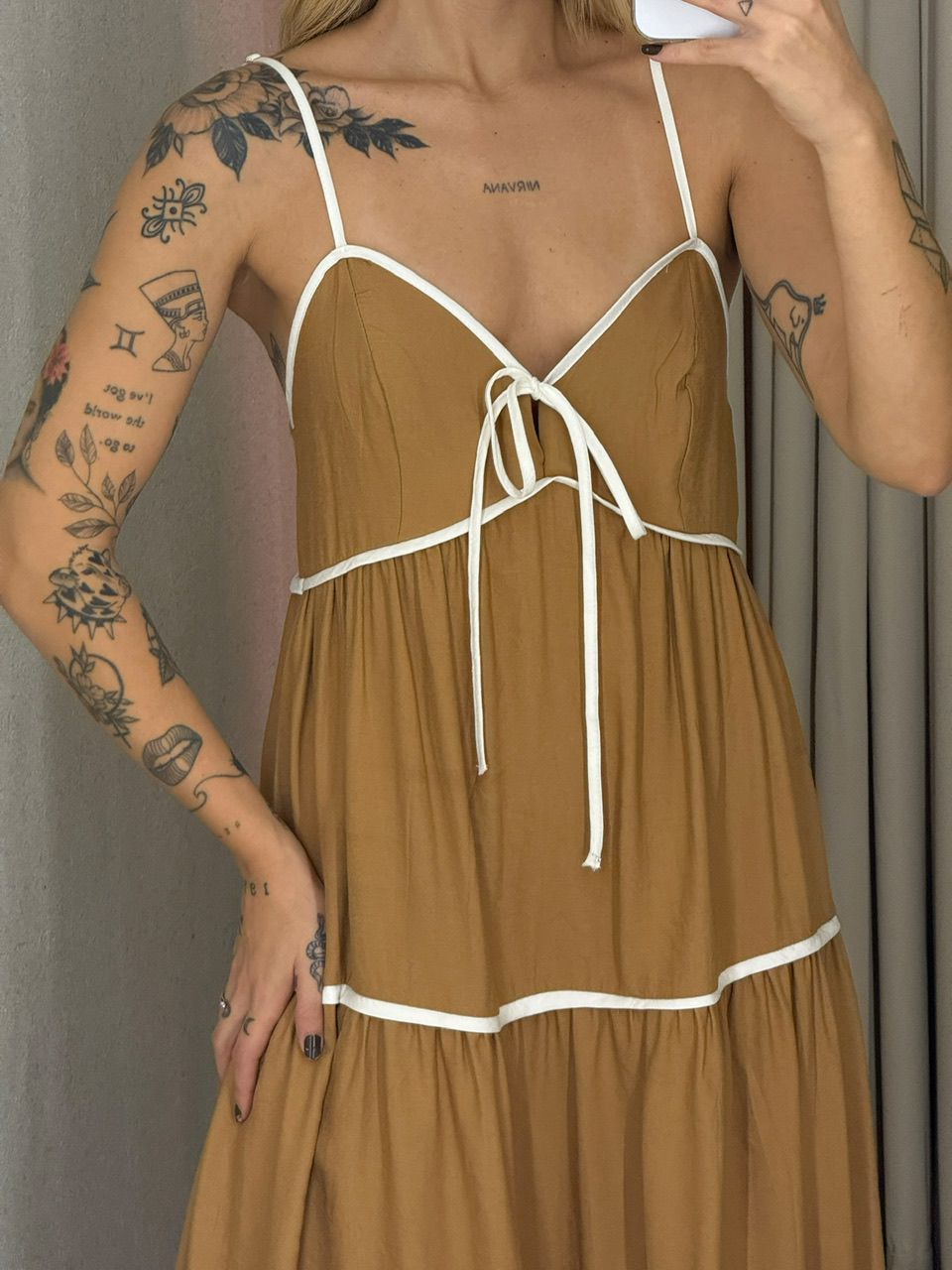 VESTIDO ANA CAROLINA ALÇA Nude